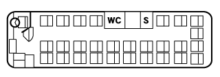 ３列（2+1）シートの見取り図