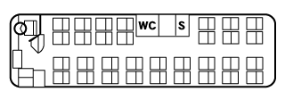 ３列（2+1）シートの見取り図