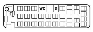 ３列（2+1）シートの見取り図